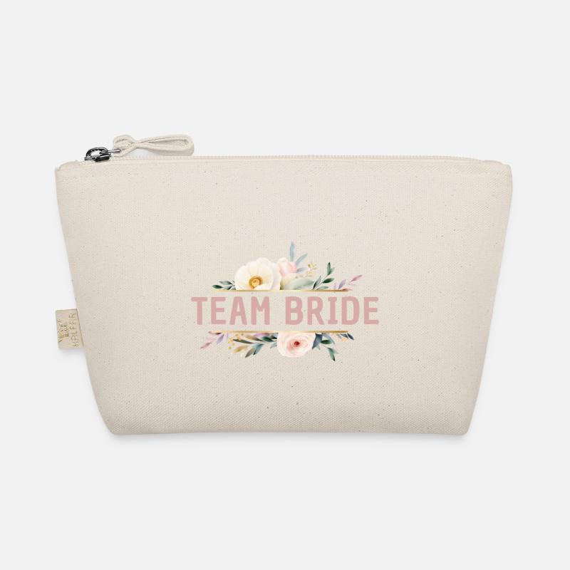 Team Bride! Blumen, bunt, personalisierbar Bio-Täschchen