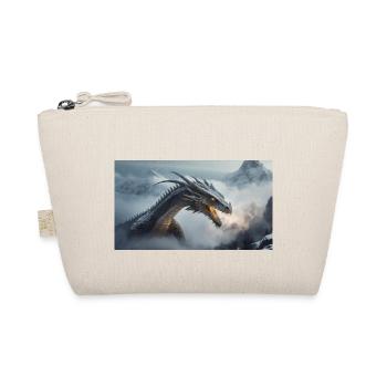 A realistic bad dark dragon in climbing a foggy - Organic Pouch - nature - Front