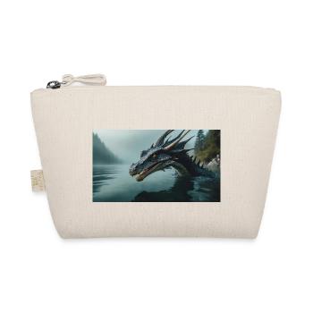 A realistic bad dark dragon in a foggy river - Organic Pouch - nature - Front
