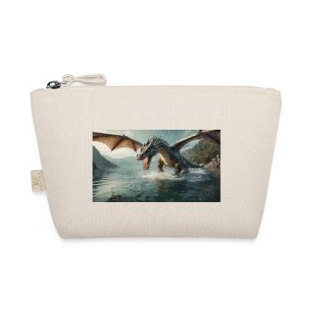 A realistic bad dark dragon is hunting fish river - Organic Pouch - nature - Front