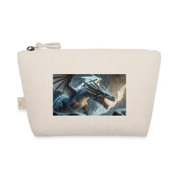 A realistic bad dark dragon is climbing a foggy - Organic Pouch - nature - Front