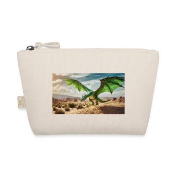 A realistic majestical green dragon is flying - Organic Pouch - nature - Front