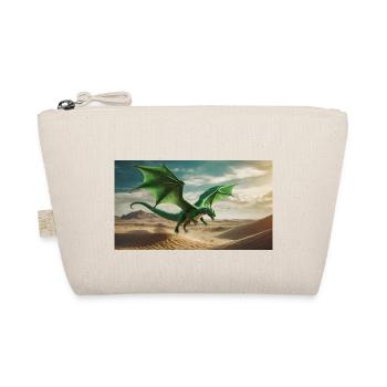 A realistic majestical green dragon is flying - Organic Pouch - nature - Front