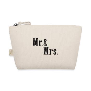 Mr. & Mrs. Hochzeit Heirat Liebespaar - Bio-Täschchen - Natur - Vorne