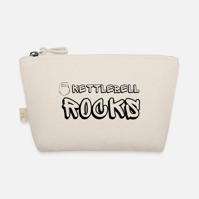 Kettlebell ROCKS Shirts schwarz - Bio-Täschchen - Natur