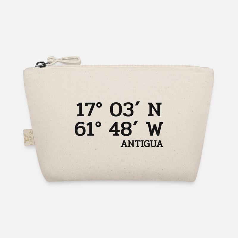 Antigua Coordinates - Coordinates - Caribbean - Organic Pouch - nature