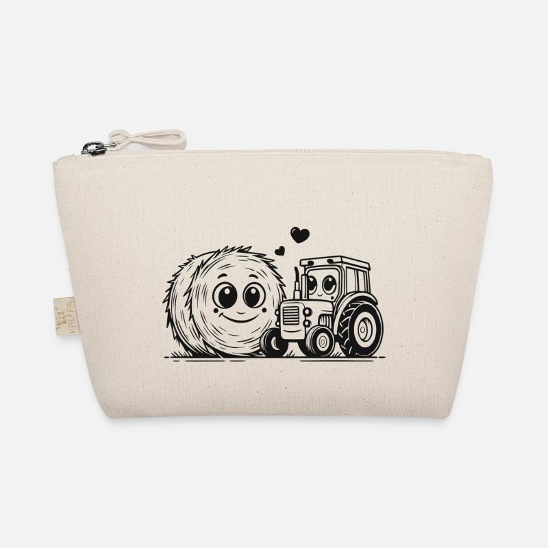Kinder Bauernhof Traktor Design - Bio-Täschchen - Natur