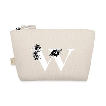 Letter w floral black and white - Organic Pouch - nature - Front