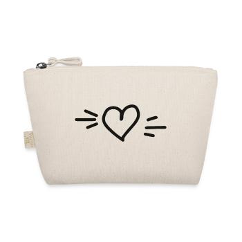 Heart Drawn - Organic Pouch - nature - Front