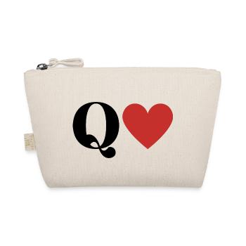 Letter q red heart - Organic Pouch - nature - Front
