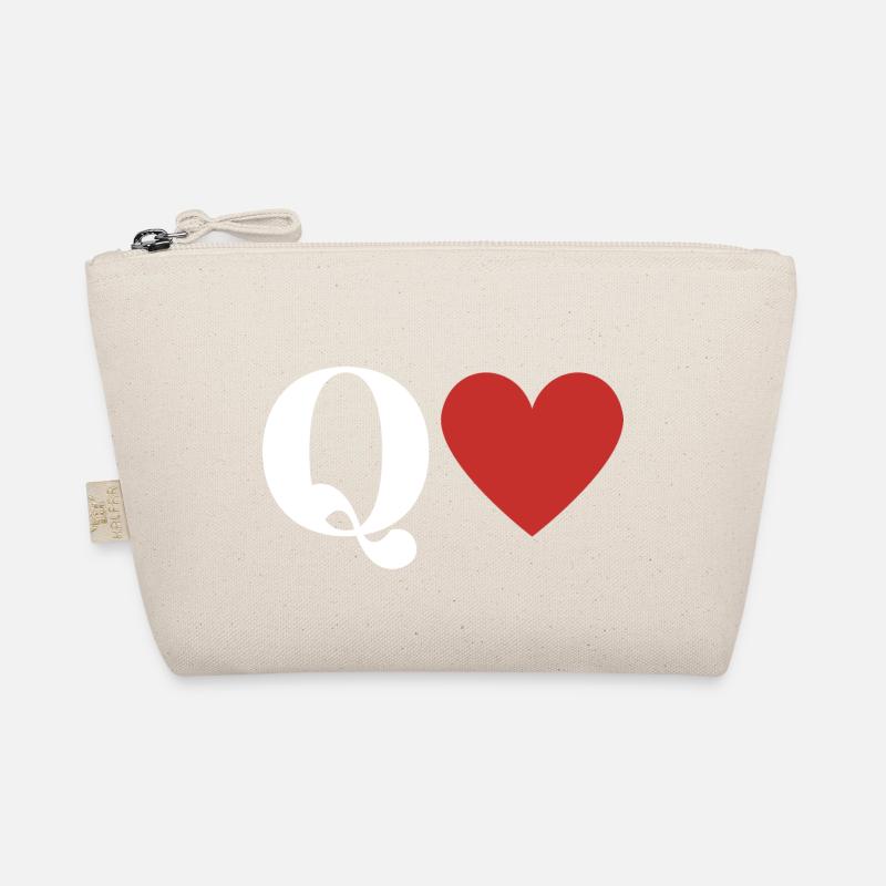 Buchstabe q rotes Herz Bio-Täschchen