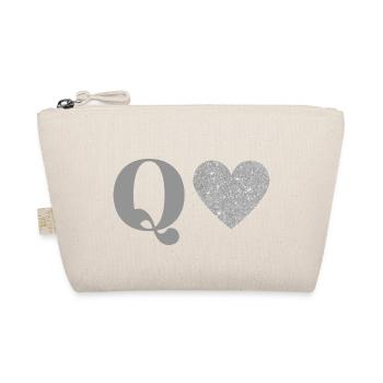 Silver Heart Q Letter - Organic Pouch - nature - Front