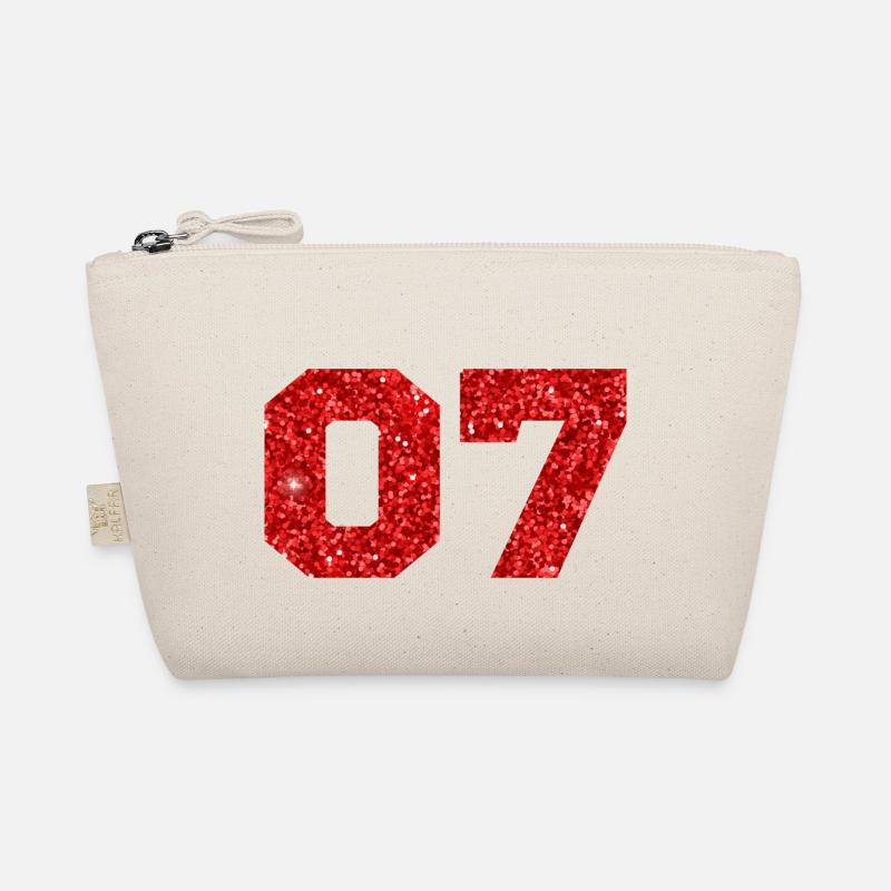 Nummer 7 Roter Glitzer - 7. Geburtstag Bio-Täschchen