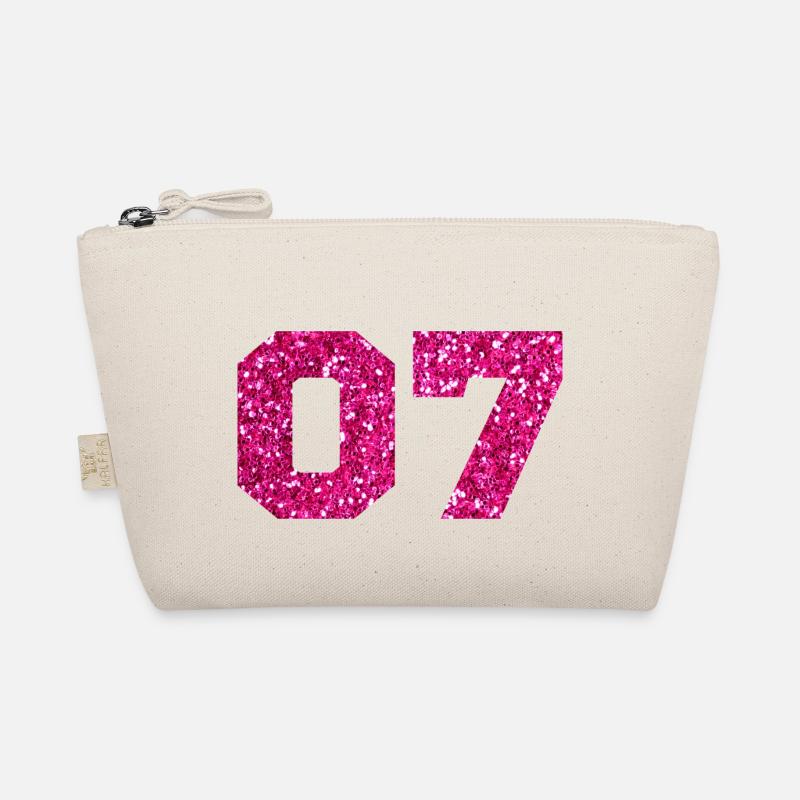 Nummer 7 Pink Glitter - 7. Jahrestag Bio-Täschchen