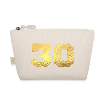 Numéro 30 paillettes doré - 30e anniversaire - Trousse biologique - nature - Devant