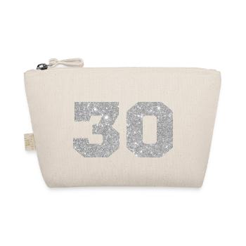 Numéro 30 paillettes argenté - 30e anniversaire - Trousse biologique - nature - Devant