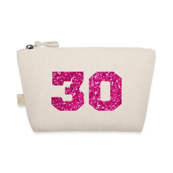 Numéro 30 paillettes rose - 30e anniversaire - Trousse biologique - nature - Devant