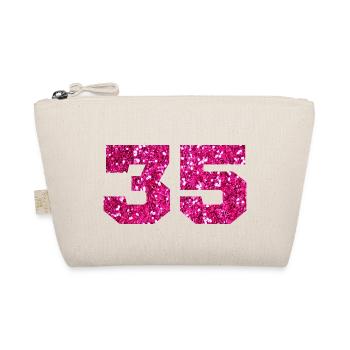 Numéro 35 paillettes rose - 35e anniversaire - Trousse biologique - nature - Devant