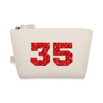 Numéro 35 paillettes rouge - 35e anniversaire - Trousse biologique - nature - Devant