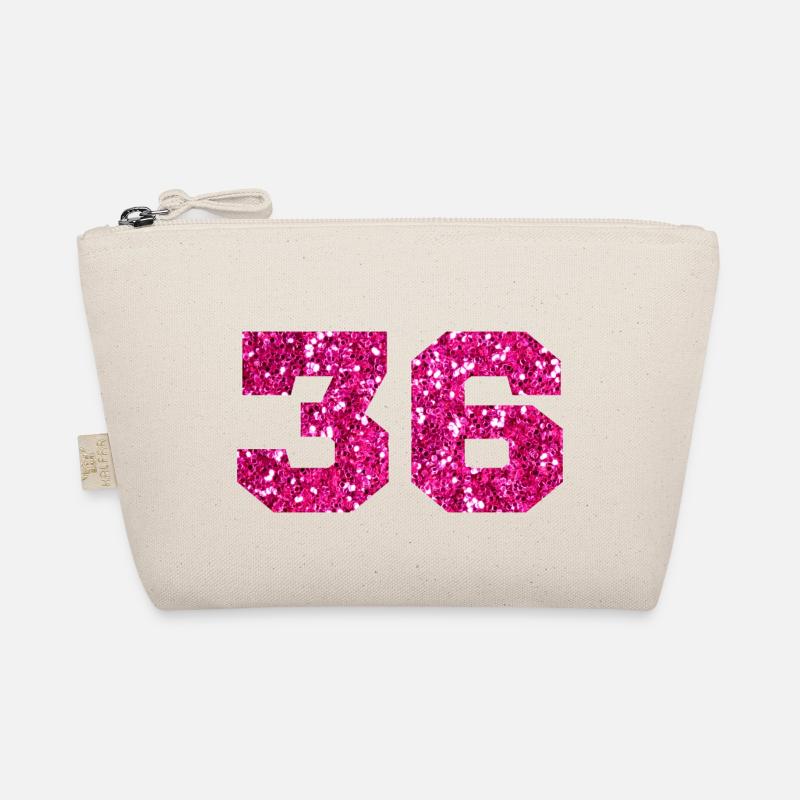 Nummer 36 Pink Glitter - 36. Geburtstag Bio-Täschchen