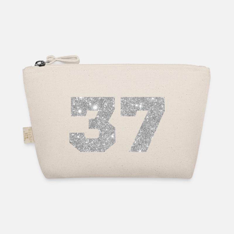 Nummer 37 Silberner Glitzer - 37. Jubiläum Bio-Täschchen