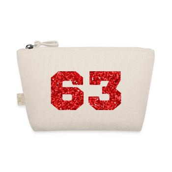 Numéro 63 paillettes rouge - 63e anniversaire - Trousse biologique - nature - Devant