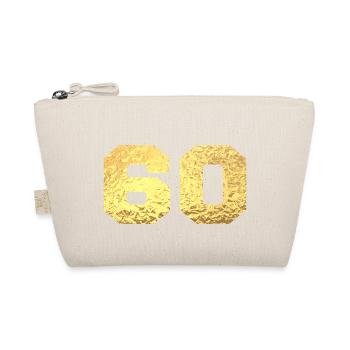 Numéro 60 paillettes doré - 60e anniversaire - Trousse biologique - nature - Devant