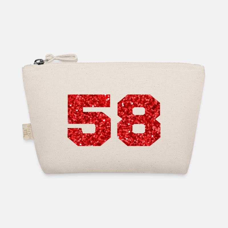 Nummer 58 Roter Glitzer - 58-jähriges Jubiläum Bio-Täschchen