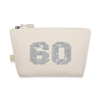 Numéro 60 paillettes argenté - 60e anniversaire - Trousse biologique - nature - Devant