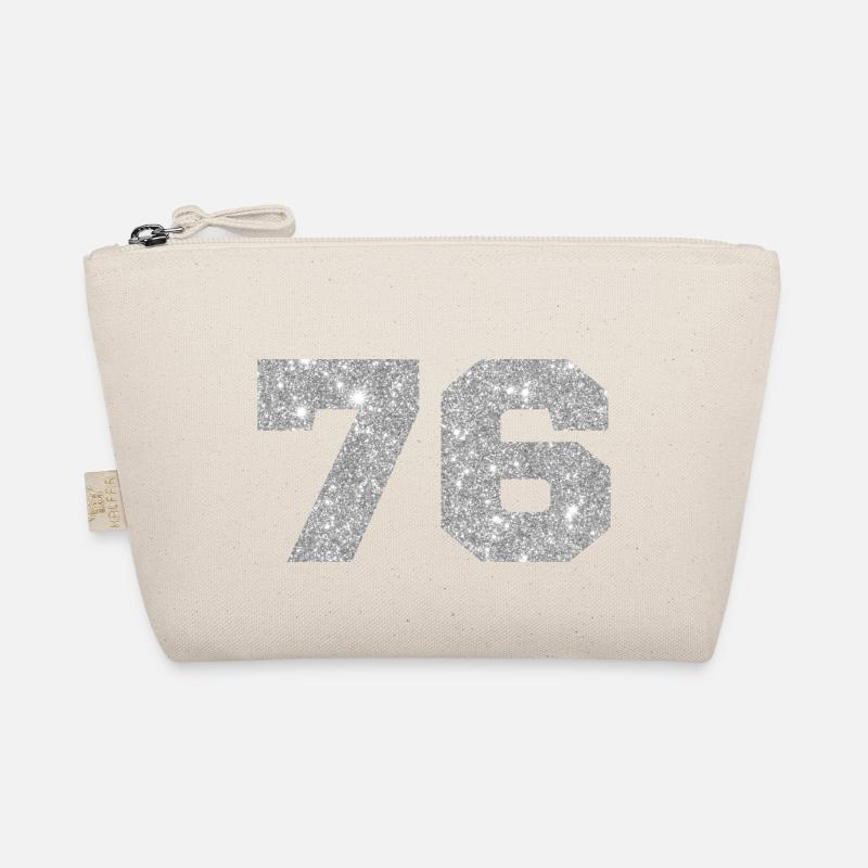 76 Silver Glitter - 76th Anniversary Organic Pouch