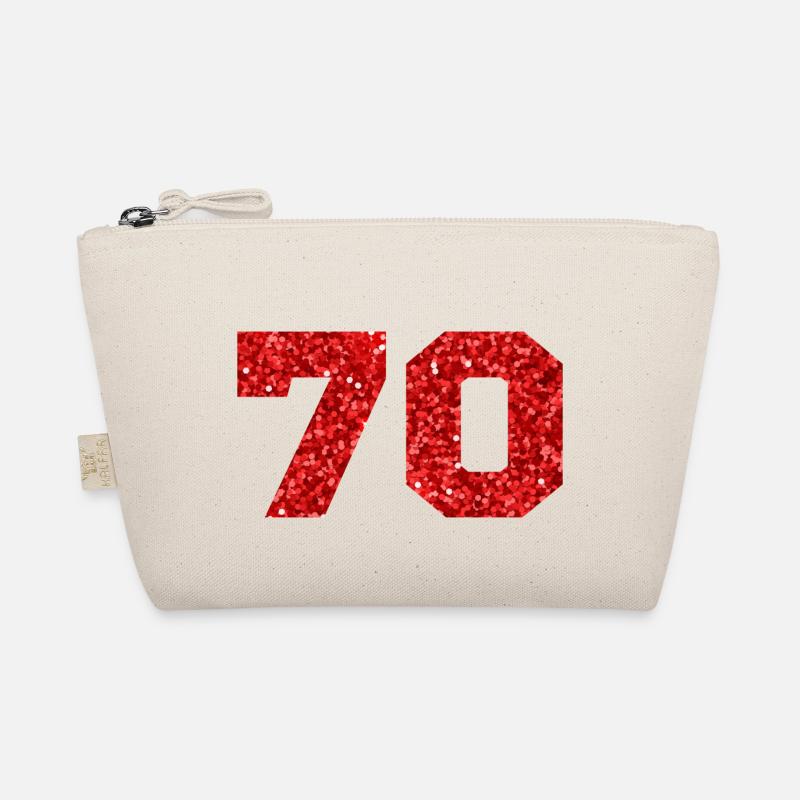70 Roter Glitzer - 70-jähriges Jubiläum - Bio-Täschchen - Natur