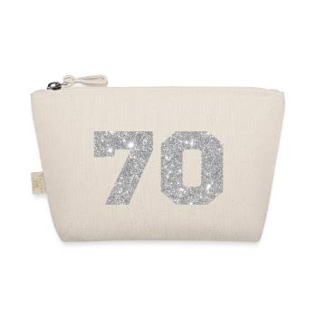 Numéro 70 paillettes argenté - 70e anniversaire - Trousse biologique - nature - Devant