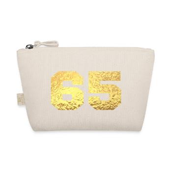 Numéro 65 paillettes doré - 65e anniversaire - Trousse biologique - nature - Devant