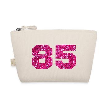 Numéro 85 paillettes rose - 85e anniversaire - Trousse biologique - nature - Devant