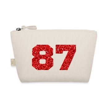 Numéro 87 paillettes rouge - 87e anniversaire - Trousse biologique - nature - Devant