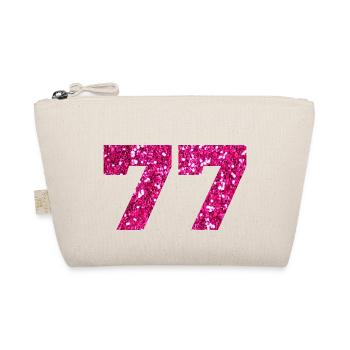 Numéro 77 paillettes rose - 77e anniversaire - Trousse biologique - nature - Devant