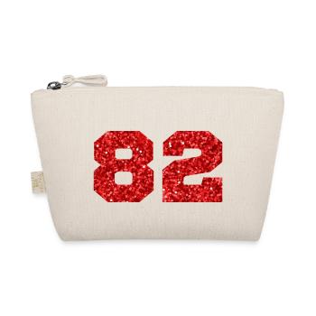 Number 82 Red Glitter - 82nd Birthday - Organic Pouch - nature - Front