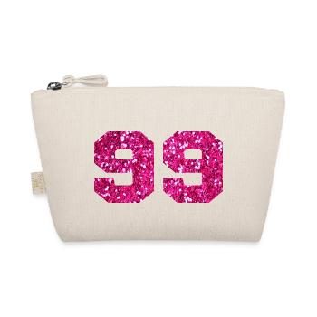 Numéro 99 paillettes rose - 99e anniversaire - Trousse biologique - nature - Devant