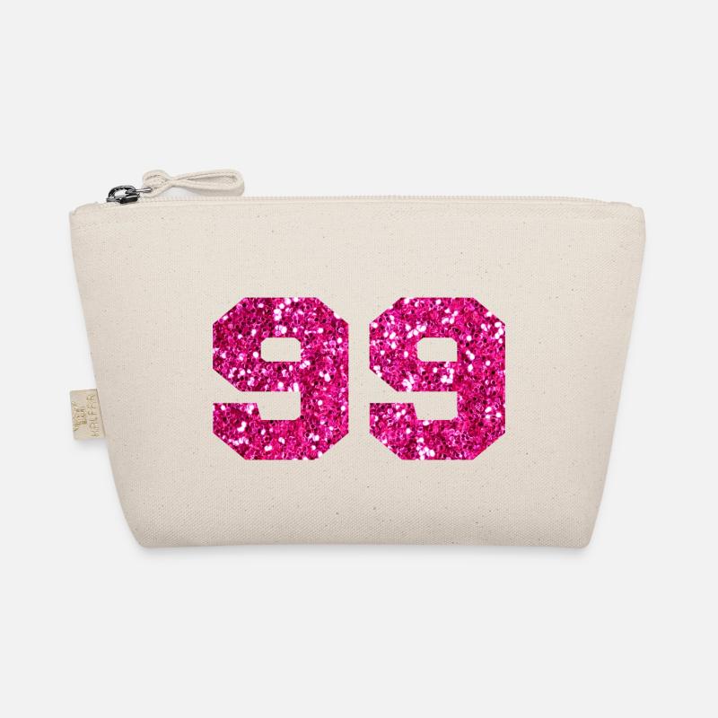 Nummer 99 Pink Glitter - 99. Geburtstag Bio-Täschchen