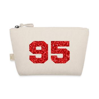 Nummer 95 Roter Glitzer - 95. Jahrestag - Bio-Täschchen - Natur - Vorne