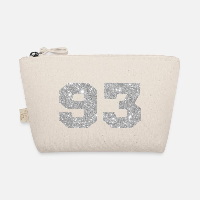 Number 93 Silver Glitter - 93rd Birthday Organic Pouch