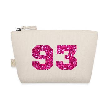 Number 93 Pink Glitter - 93rd Birthday - Organic Pouch - nature - Front