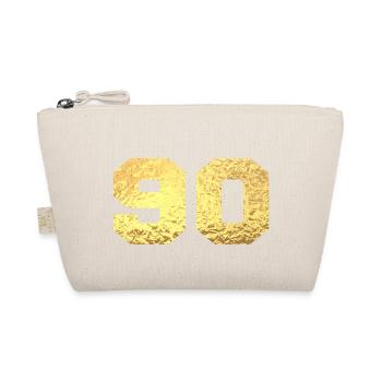Numéro 90 paillettes doré - 90e anniversaire - Trousse biologique - nature - Devant