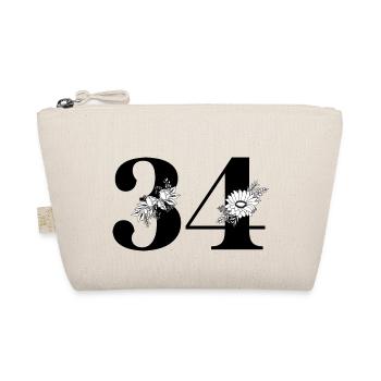 Numéro 34 floral noir - 34e anniversaire floral - Trousse biologique - nature - Devant