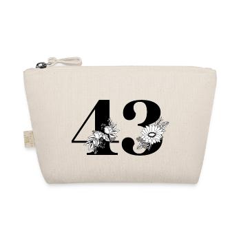Numéro 43 floral noir - 43e anniversaire floral - Trousse biologique - nature - Devant