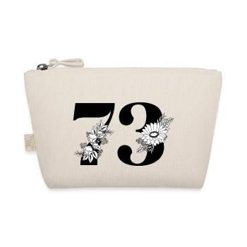 Number 73 Black Floral - 73rd Floral Birthday - Organic Pouch - nature - Front