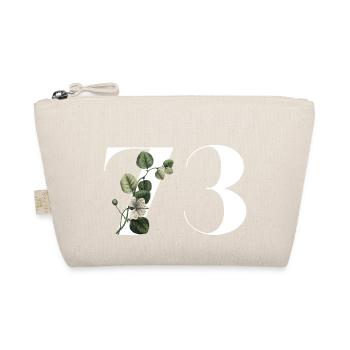 Number 73 Floral Green - 73rd Floral Birthday - Organic Pouch - nature - Front