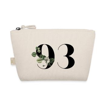 Number 93 Floral Green - 93rd Floral Birthday - Organic Pouch - nature - Front