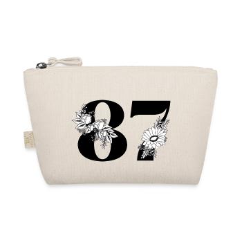 Numéro 87 floral noir - 87e anniversaire floral - Trousse biologique - nature - Devant