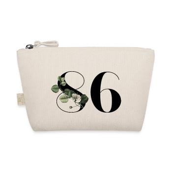 Number 86 Floral Green - 86th Floral Birthday - Organic Pouch - nature - Front